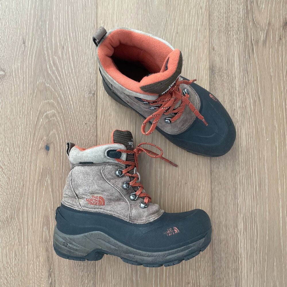The North Face Shoes Kids 3 Chilkat Lace II Boots Mudpack Brown Sienna Orange